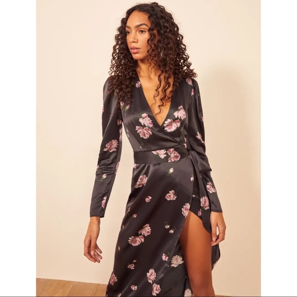 NEW Reformation Toronto Floral Midi Slit Dress - Picture 14 of 16